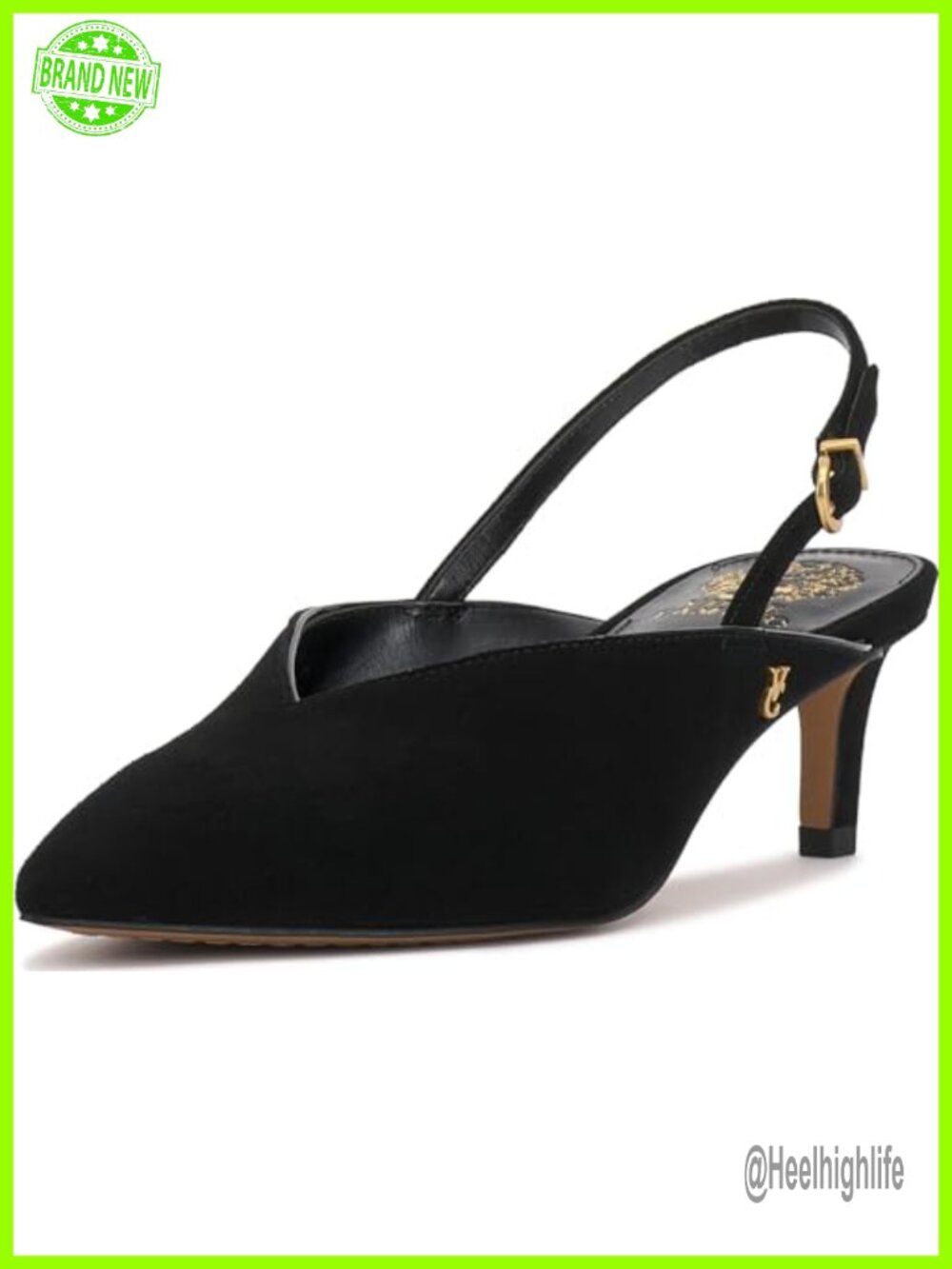 Suede Slingback Kitten Heel Pointed Toe Pumps Formal Party Shoes